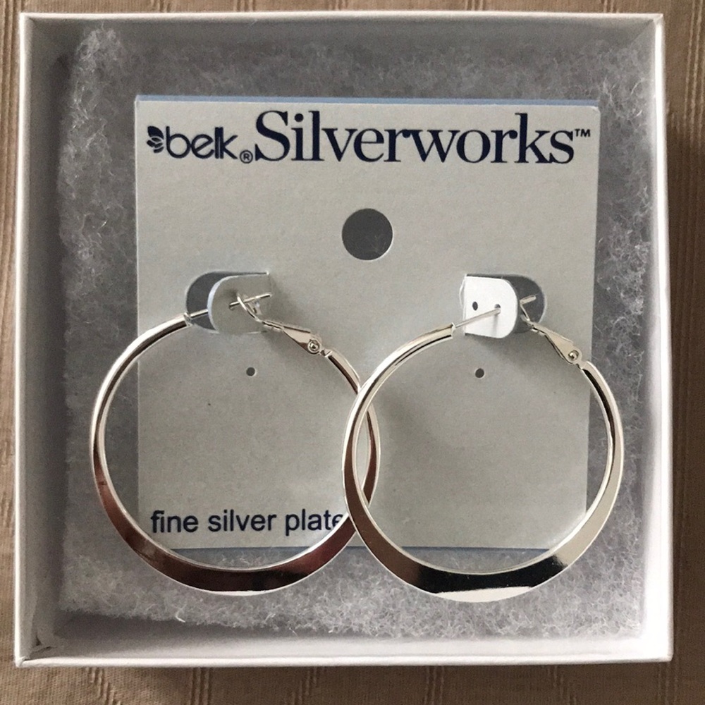 NWT Silver Plated Hoop Earrings